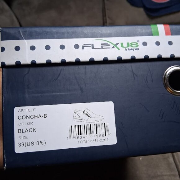 Flexus by Spring Step Concha Black Patent Leather Wedge Shoes New In Box Sz 8.5 - Picture 10 of 10